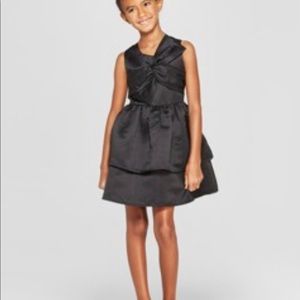 Cat & Jack Brand NWT Girl’s Black Satin Bow Dress. Size XL (14/16).
